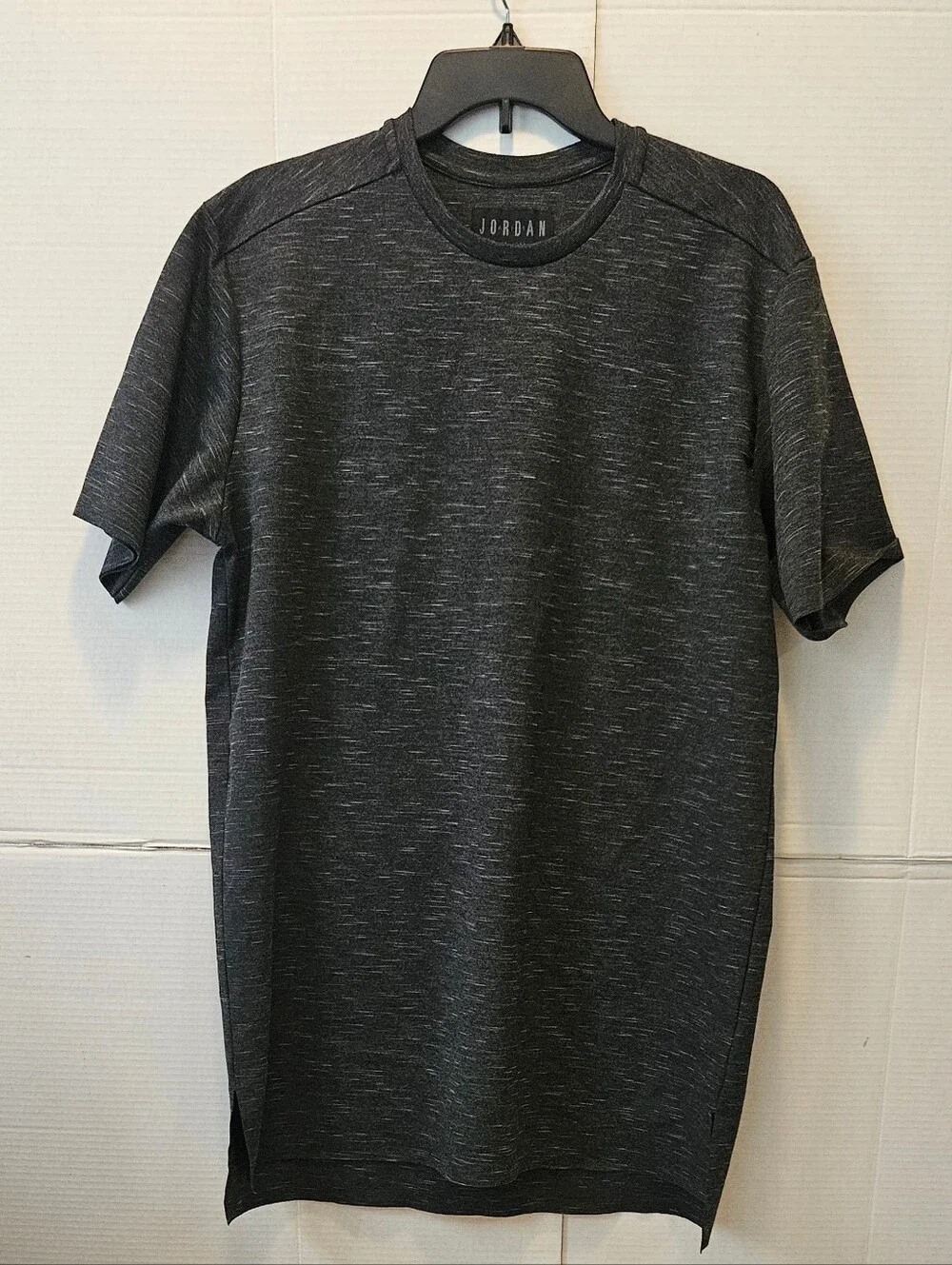 Men's Jordan Lux Tech Fleece Midweight Crewneck T-Shirt - Black Space-dye - M